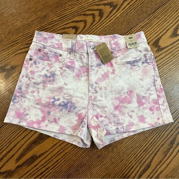 Levi's Pants - Levi’s High Rise Shorts White, Purple/Lavender & Pink Tie Dye Size 14/32 Denim